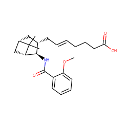 COc1ccccc1C(=O)N[C@@H]1[C@@H](C/C=C/CCCC(=O)O)C[C@H]2C[C@@H]1C2(C)C ZINC000026493392