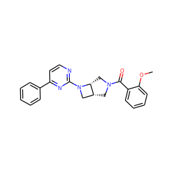 COc1ccccc1C(=O)N1C[C@@H]2CN(c3nccc(-c4ccccc4)n3)[C@@H]2C1 ZINC000116824981