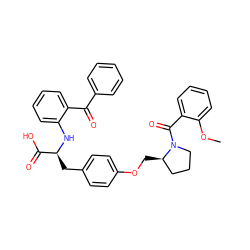 COc1ccccc1C(=O)N1CCC[C@H]1COc1ccc(C[C@H](Nc2ccccc2C(=O)c2ccccc2)C(=O)O)cc1 ZINC000027557547