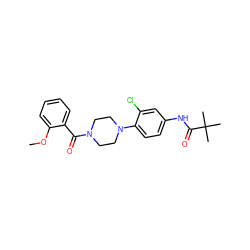 COc1ccccc1C(=O)N1CCN(c2ccc(NC(=O)C(C)(C)C)cc2Cl)CC1 ZINC000043068645