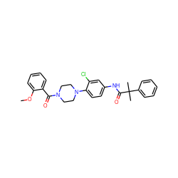 COc1ccccc1C(=O)N1CCN(c2ccc(NC(=O)C(C)(C)c3ccccc3)cc2Cl)CC1 ZINC000043014879