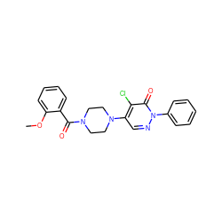 COc1ccccc1C(=O)N1CCN(c2cnn(-c3ccccc3)c(=O)c2Cl)CC1 ZINC000017912121