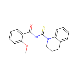 COc1ccccc1C(=O)NC(=S)N1CCCc2ccccc21 ZINC000000556136