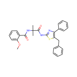 COc1ccccc1C(=O)NC(C)(C)C(=O)Nc1nc(-c2ccccc2)c(Cc2ccccc2)s1 ZINC000068198240