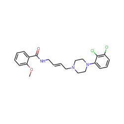 COc1ccccc1C(=O)NC/C=C/CN1CCN(c2cccc(Cl)c2Cl)CC1 ZINC000013608786