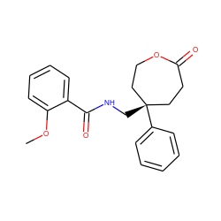 COc1ccccc1C(=O)NC[C@@]1(c2ccccc2)CCOC(=O)CC1 ZINC000013488538