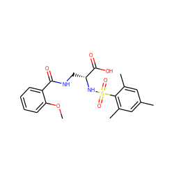 COc1ccccc1C(=O)NC[C@@H](NS(=O)(=O)c1c(C)cc(C)cc1C)C(=O)O ZINC000043120076