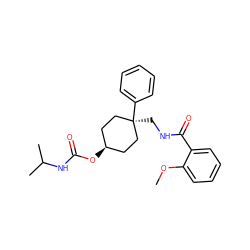 COc1ccccc1C(=O)NC[C@]1(c2ccccc2)CC[C@@H](OC(=O)NC(C)C)CC1 ZINC000100764575