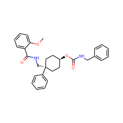 COc1ccccc1C(=O)NC[C@]1(c2ccccc2)CC[C@@H](OC(=O)NCc2ccccc2)CC1 ZINC000100942051