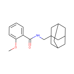 COc1ccccc1C(=O)NCC12CC3CC(CC(C3)C1)C2 ZINC000005612483