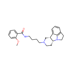 COc1ccccc1C(=O)NCCCCN1CC[C@@H]2[C@H](C1)c1cccc3c1N2CC3 ZINC000013443422