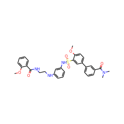 COc1ccccc1C(=O)NCCNc1cccc(NS(=O)(=O)c2cc(-c3cccc(C(=O)N(C)C)c3)ccc2OC)c1 ZINC000473115574