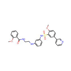 COc1ccccc1C(=O)NCCNc1cccc(NS(=O)(=O)c2cc(-c3cccnc3)ccc2OC)c1 ZINC000473114276