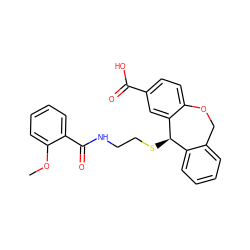 COc1ccccc1C(=O)NCCS[C@@H]1c2ccccc2COc2ccc(C(=O)O)cc21 ZINC000013726988