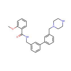 COc1ccccc1C(=O)NCc1cccc(-c2cccc(CN3CCNCC3)c2)c1 ZINC000042889253