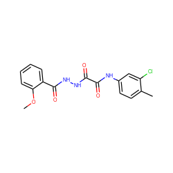 COc1ccccc1C(=O)NNC(=O)C(=O)Nc1ccc(C)c(Cl)c1 ZINC000004838876