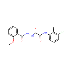 COc1ccccc1C(=O)NNC(=O)C(=O)Nc1cccc(Cl)c1C ZINC000004838871