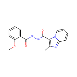 COc1ccccc1C(=O)NNC(=O)c1c(C)nc2ccccn12 ZINC000017581140