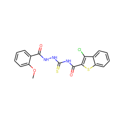 COc1ccccc1C(=O)NNC(=S)NC(=O)c1sc2ccccc2c1Cl ZINC000001926509