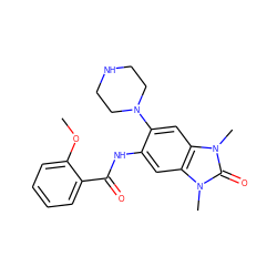 COc1ccccc1C(=O)Nc1cc2c(cc1N1CCNCC1)n(C)c(=O)n2C ZINC000653823874