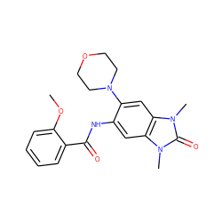 COc1ccccc1C(=O)Nc1cc2c(cc1N1CCOCC1)n(C)c(=O)n2C ZINC000008594629