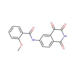 COc1ccccc1C(=O)Nc1ccc2c(c1)C(=O)C(=O)NC2=O ZINC000013683163