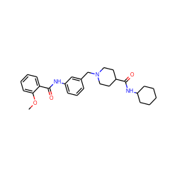 COc1ccccc1C(=O)Nc1cccc(CN2CCC(C(=O)NC3CCCCC3)CC2)c1 ZINC001772600486