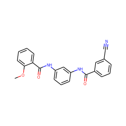 COc1ccccc1C(=O)Nc1cccc(NC(=O)c2cccc(C#N)c2)c1 ZINC000049033488