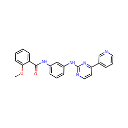 COc1ccccc1C(=O)Nc1cccc(Nc2nccc(-c3cccnc3)n2)c1 ZINC000029553943