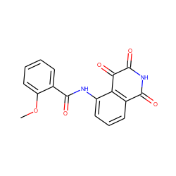 COc1ccccc1C(=O)Nc1cccc2c1C(=O)C(=O)NC2=O ZINC000013683147