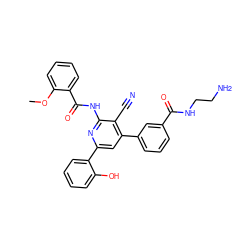 COc1ccccc1C(=O)Nc1nc(-c2ccccc2O)cc(-c2cccc(C(=O)NCCN)c2)c1C#N ZINC000049803883