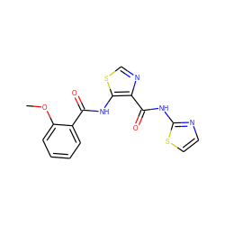 COc1ccccc1C(=O)Nc1scnc1C(=O)Nc1nccs1 ZINC000028116571