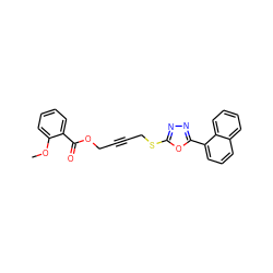 COc1ccccc1C(=O)OCC#CCSc1nnc(-c2cccc3ccccc23)o1 ZINC000036380711