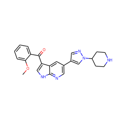 COc1ccccc1C(=O)c1c[nH]c2ncc(-c3cnn(C4CCNCC4)c3)cc12 ZINC000473087437