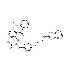 COc1ccccc1C(=O)c1ccccc1N[C@H](Cc1ccc(OCCN(C)c2nc3ccccc3o2)cc1)C(=O)O ZINC000004137604