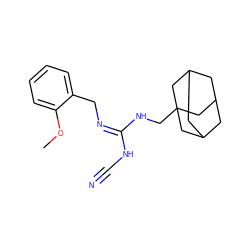 COc1ccccc1C/N=C(/NC#N)NCC12CC3CC(CC(C3)C1)C2 ZINC001772612202