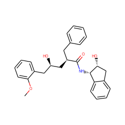 COc1ccccc1C[C@@H](O)C[C@@H](Cc1ccccc1)C(=O)N[C@H]1c2ccccc2C[C@H]1O ZINC000029562668