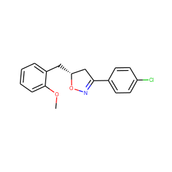 COc1ccccc1C[C@@H]1CC(c2ccc(Cl)cc2)=NO1 ZINC000095582073