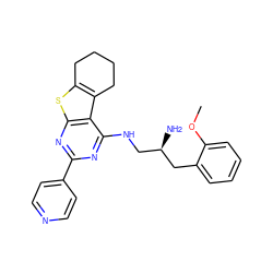 COc1ccccc1C[C@H](N)CNc1nc(-c2ccncc2)nc2sc3c(c12)CCCC3 ZINC000223666411