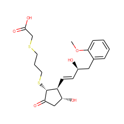 COc1ccccc1C[C@H](O)/C=C/[C@H]1[C@H](O)CC(=O)[C@@H]1SCCCSCC(=O)O ZINC000013836439