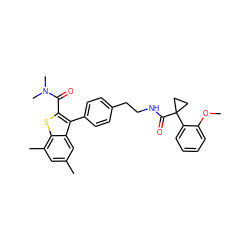 COc1ccccc1C1(C(=O)NCCc2ccc(-c3c(C(=O)N(C)C)sc4c(C)cc(C)cc34)cc2)CC1 ZINC000066104058