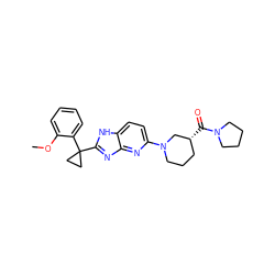 COc1ccccc1C1(c2nc3nc(N4CCC[C@@H](C(=O)N5CCCC5)C4)ccc3[nH]2)CC1 ZINC000221406573