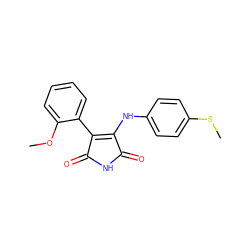 COc1ccccc1C1=C(Nc2ccc(SC)cc2)C(=O)NC1=O ZINC000014946029