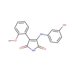 COc1ccccc1C1=C(Nc2cccc(O)c2)C(=O)NC1=O ZINC000014945991