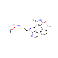 COc1ccccc1C1=C(c2cn(CCCNC(=O)OC(C)(C)C)c3ncccc23)C(=O)NC1=O ZINC000003819659