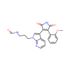 COc1ccccc1C1=C(c2cn(CCCNC=O)c3ncccc23)C(=O)NC1=O ZINC000003819664