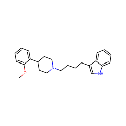 COc1ccccc1C1CCN(CCCCc2c[nH]c3ccccc23)CC1 ZINC000013741505