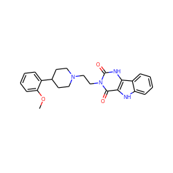 COc1ccccc1C1CCN(CCn2c(=O)[nH]c3c([nH]c4ccccc43)c2=O)CC1 ZINC000013523167