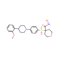 COc1ccccc1C1CCN(c2ccc(S(=O)(=O)C3(C(=O)NO)CCOCC3)cc2)CC1 ZINC000049047406