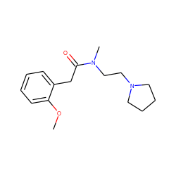 COc1ccccc1CC(=O)N(C)CCN1CCCC1 ZINC000001660210